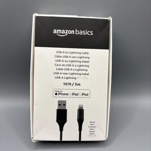 Amazon Basics USB-A to iPhone ABS Charger Cable | 10ft -3m | Black - Picture 1 of 2