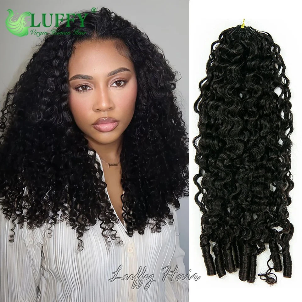 Curly Crochet Human Hair Pre-Separated Curly Crochet Braiding Hair Extensions - Image 1 of 4