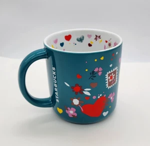 Starbucks Coffee Mug Ceramic Cup Valentine Love Letters, Hearts & Flowers 2023 - Picture 1 of 7