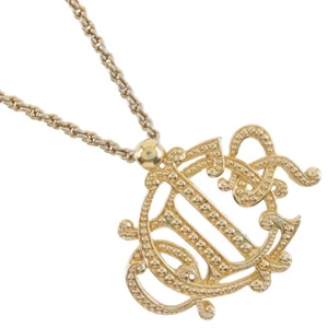 Dior vintage Emblem logo Necklace gold Plated Gold 74.6g Women - Picture 1 of 10