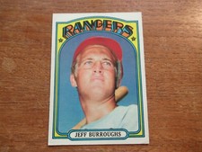 1972 TOPPS JEFF BURROUGHS #191 ROOKIE CARD TEXAS RANGERS HIGHER GRADE