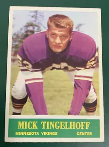 Mick Tingelhoff RC Rookie Card, 1964 Philadelphia #110, Minnesota Vikings, HOF - Foto 1 di 2
