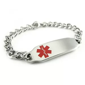 MyIDDr - Damen - vorgraviert - BLUTTYP A B Warnung ID Armband - Bild 1 von 1