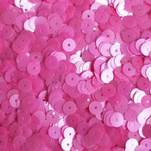 Lentejuelas planas redondas de 6 mm rosa caliente satinado opaco - Imagen 1 de 2