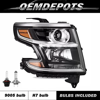 For 2015-2020 Chevy Tahoe Suburban Headlight Passenger Side RH w/ bulb 15-20 - Image 1 of 4