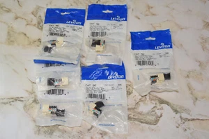Lot 6 New Leviton CAT 5E Snap In Jack T568 A/B Wiring 5G108-RA5 White - Picture 1 of 2