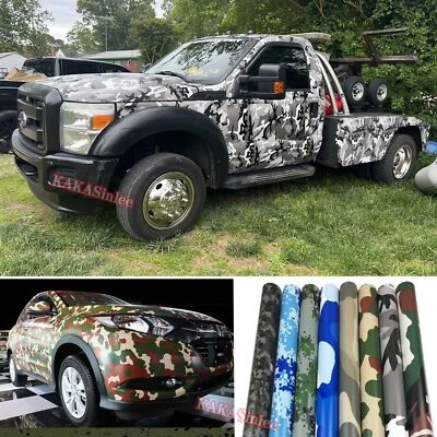 Liberación de aire camuflaje coche digital bosque vinilo envoltura capó motor pegatina EE. UU. Foto 1 de 4