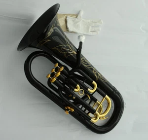 European style Black Euphonium Horn 11''Bell 26''Height With Case - Picture 1 of 7