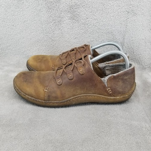 Scarpe Clarks donna 10 originali mocassino Oxford pelle marrone crepe gomma