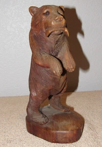 Oso de pie vintage tallado a mano de 10,5" de alto - #3 - Imagen 1 de 4