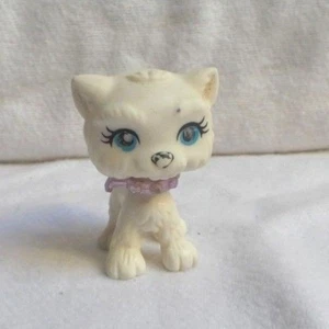 POLLY POCKET - SPARKLIN' PETS MATTEL #50 CHIEN BLANC YEUX BLEU AVEC SON COLLIER - Picture 1 of 4