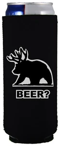 Birra Orso Divertente 12 oz. Slim Can Coolie, colore a scelta, ultra - Foto 1 di 12