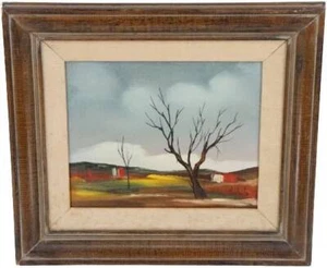 Verträumte Plein Air Landschaft von Nichols ? (braucht Recherche für Attribution) 15 X 13 - Bild 1 von 8