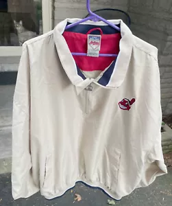 Cleveland Indians MLB 1/4 ZIP Light Weight PUMA Pullover Guardians Tan Nylon XXL - Picture 1 of 10