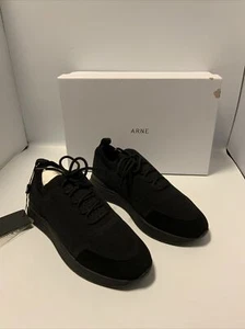 Allenatore a maglia ibrido ARNE da uomo in triplo nero taglia UK 7 nuovo con scatola - Foto 1 di 8