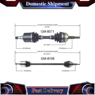 TrakMotive Rear Left Right CV Axle Shaft Joint For Pontiac Fiero 2.5L 1988 1987 - Image 1 of 3