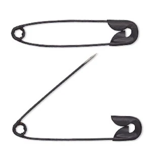 Safety Pin, 25 Black Plated Steel 1 3/4 Inch Working Safety Pins - Picture 1 of 1