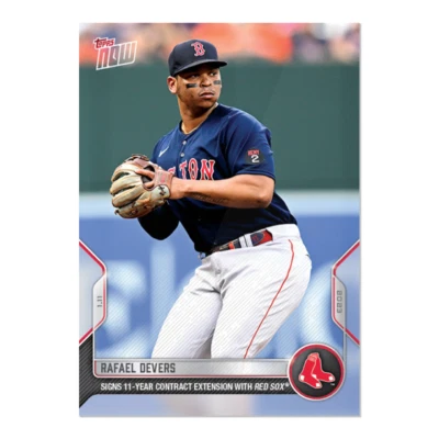 2022 Topps NOW OS-56 RAFAEL DEVERS RESIGNS 11 YEARS W/ BOSTON RED SOX IN HAND - Image 1 of 2