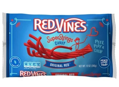 Red Vines 12 oz SUPER CORDAS Original Vermelho Puxe e Descasque Alcaçuz Doce BB 11/25 - Imagem 1 de 2