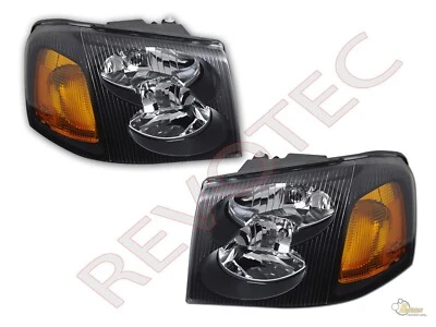 02-09 GMC Envoy 02-06 Envoy XL 04-05 XUV carcasa negra faros faros faros Foto 1 de 4
