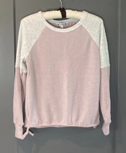 Poof New York Women's Small Raglan Pullover pink shirt Long Sleeve soft - Picture 1 of 7