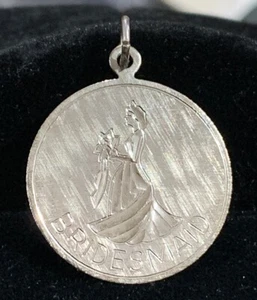 Dama de honor plata esterlina 925 recuerdo boda grabable dije colgante E28 - Imagen 1 de 3