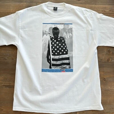 Extremely Rare Vintage New 2008 Freshjive "America In Crisis" Men's T-Shirt Wht - Image 1 of 4