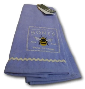 16" x 26" Spring Blue Velour Honey Bee Towel Set x 2 - NWT - Picture 1 of 1