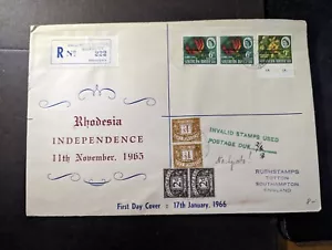 1966 Registered S Rhodesia First Day Cover FDC Salisbury to Southampton England - Picture 1 of 2