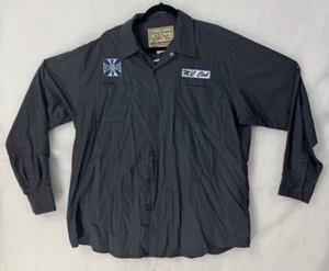 West Coast Chopper Jesse James Work Blue XL Long Sleeve Button Embroidered Y2K - Picture 1 of 4