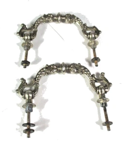 Drawer Handles Drop Bail 2 Matching Silver Paris Ornate Vintage L'Incassable 4" - Picture 1 of 16