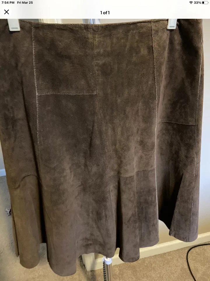 Falda corta forrada marrón gamuza Axcess talla 12 Foto 1 de 1