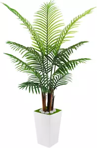 Artificial Palm Tree 5FT - Faux Palm Plants with Movable Large Pot Fake Tropical - Picture 1 of 9