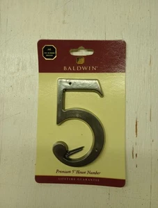 Baldwin 5 Solid Brass 5" House Number Oiled Bronze Finish - Picture 1 of 2