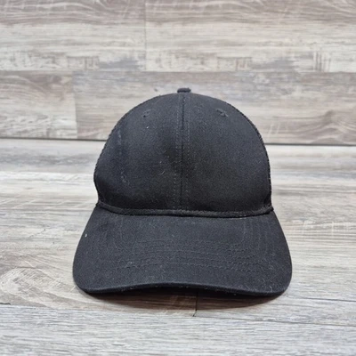 Boné de lona preto em branco adulto masculino ajustável Snapback caminhoneiro malha traseira  - Imagem 1 de 4