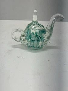 Vintage Joe Rice 1996 Art Glas Teekanne mit Iris Briefbeschwerer WUNDERSCHÖN!!!! - Bild 1 von 3