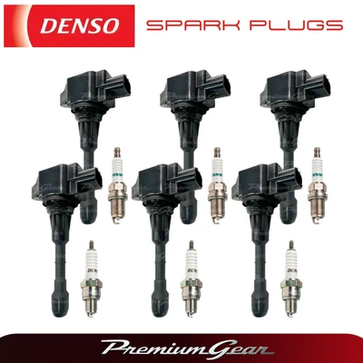 Full Set Ignition Coil&Denso Spark Plug For Nissan Elgrand 00-25 3.5L 6cyl E50 - image 1 of 4