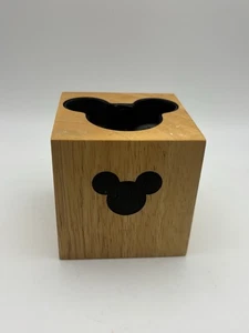 Disney Wooden Block Mickey Mouse Tea Light Candle Holder 3x3x3 - Picture 1 of 6