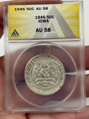 U.S. - 1946 Silver Iowa Commemorative Half Dollar (ANACS AU58) #2280 - Image 1 of 4