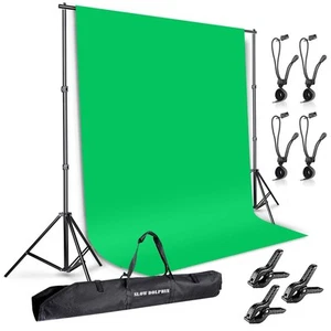 Photo Background Support System with Backdrop Stand Kit, 100% Pure Muslin 6.5... - Picture 1 of 7