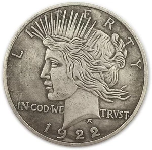 Replica 1922 Peace Dollar Coin Liberty American United Silver  - Picture 1 of 3