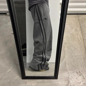 Vintage Y2K/2000s Baggy Grey Black Striped Starter Skater Style Sweatpants Sz L - Picture 1 of 7