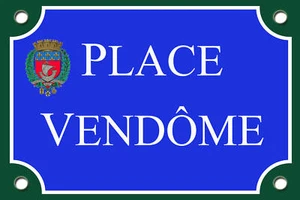 RÉPLIQUE PLAQUE RUE PARIS PLACE VENDOME 20X30 NEUF - Picture 1 of 1