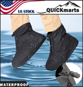 Cubiertas impermeables para zapatos de lluvia bota reutilizable antideslizante suela de goma bicicleta sobrecalzas - Imagen 1 de 13
