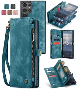 For Samsung Galaxy S23 Removable Leather Wallet with Zipper Magnet Card Case - Picture 1 of 42