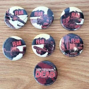 Vintage 2012 Walking Dead Fear Comics Promo Hat Cap Pins Set of 7 Pinback P1 - Picture 1 of 8