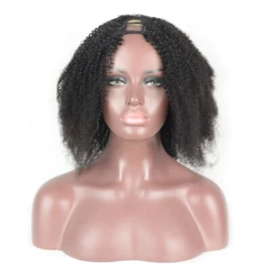 Afro Kinky lockig U Teil Perücke Damen jungfräulich mongolisch Echthaar Perücke mittleres Teil - Bild 1 von 10