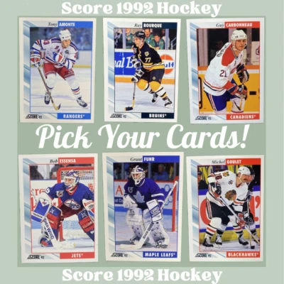 SCORE 1992-93 HOCKEY / # 1 - 250 / Pick Your Cards, Complete Your Set! - Image 1 of 3