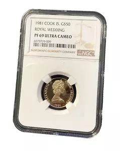 Isole Cook 1981 oro $50 NGC PF69UC matrimonio reale - Foto 1 di 2