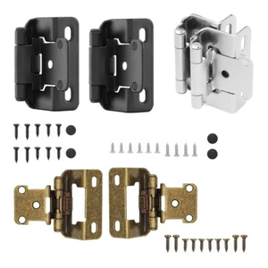 2pcs/set Self Closing Cabinet Door Cupboard Hinges Semi Overlay Cabinet Hinges - Picture 1 of 31